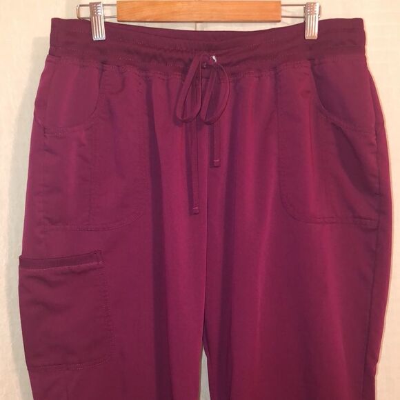 Scrubstar XL Burgundy Wine Drawstring Scrub Pants - Picture 3 of 14